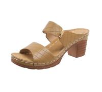 Aosrioylt Sandales Orthopédiques élégantes for Femmes, épaisses En Cuir Avec Talons, Semelles Souples Confortables(LIGHT BROWN,9)