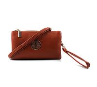 AOSSTA Petit sac à bandoulière pour femme - Sac à bandoulière pour téléphone - Mini sac à main à bandoulière avec dragonne réglable, marron, Small
