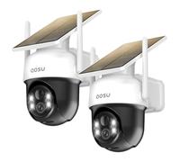 aosu 2 Paquets 2K Camera Surveillance WiFi Exterieure sans Fil Camera Solaire WiFi Exterieur, 3MP 360°Panoramique PTZ, Vision Vocturne, Alarme Lumineuse et Sonore, Audio Bidirectionnel