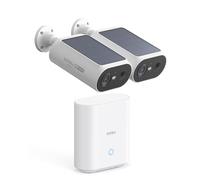 AOSU 2K Caméra Surveillance Extérieure sans Fil, Base+ 2 Cam, sans Frais Mensuels, 3MP WiFi Solaire Caméra Exterieur à Batterie, Panneau Solaire Intégré, Vision Nocturne Couleur,Détecteur de Mouvement