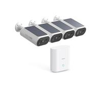 Aosu 2K Caméra Surveillance Extérieure sans Fil, Base+ 4 Cam, 3MP WiFi Solaire Caméra Exterieur à Batterie, Panneau Solaire