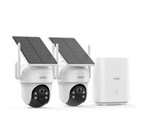 aosu 2K Camera Surveillance Exterieure sans Fil Solaire, 2 Caméras - Kit & aosuBase, sans Abonnement, 3MP 360° Panoramique Suivi Automatique Détection Alerte Vision Nocturne Couleur, 2,4/5Ghz Wi-FI