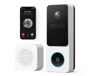 aosu 2K Sonnette sans Fil avec Camera, Grand Angle 170°, Détection de Colis