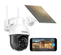 Aosu 3K Caméra Surveillance WiFi Exterieure sans Fil 5MP Camera de Surveillance Extérieur avec Panneau Solaire Mobile pour