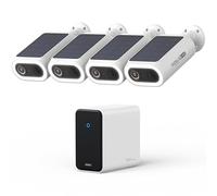 AOSU 4K UHD AI Camera Exterieur sans Fil Solaire 4-Cam Kit avec HomeCortex Reconnaissance faciale & Analyse comportementale Détection des personnes véhicules animaux 32GB Locale & 16TB Extensible IP65