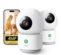 aosu 4MP 2 Unité Caméra Surveillance WiFi Intérieure, Appels à Une Touche, Suivi de Mouvement à 360°, Détection Humaine AI, Compatible avec Alexa pour Bébé/âgées/Animaux