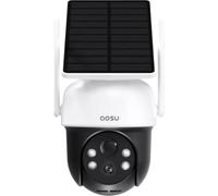AOSU Caméra de sécurité solaire d'extérieur - Caméras de sécurité 100 % sans fil pour la surveillance à domicile avec panneau solaire fixe, vue panoramique à 360°, suivi automatique humain, vision