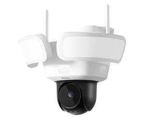 aosu Caméra de Surveillance Extérieur, 3K 5MP Camera Surveillance WiFi Exterieure avec 2600 lumens Projecteur 3 PIR Couverture,360 Degrés Détection AI Humaine Camera Surveillance