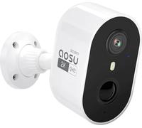 AOSU Caméra extérieure sans fil, résolution 2K QHD, détection de mouvement IA, blanc, prise UE, 4mm