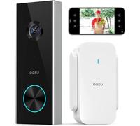 aosu Sonnette sans Fil avec Camera 2K HD Sonnette avec Camera 166° Sonnettes WiFi sans Fil Exterieur Etanche- Détection de Personnes, Audio Bidirectionnel, Alexa Intégré