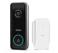 Aosu Sonnette sans Fil avec Caméra HD 5MP, Exterieur Etanche avec Pile, Sonnettes Vidéo avec Radar et PIR Détection, Wi-FI 5/2,4