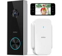 AOSU Sonnette vidéo sans Fil avec Pile, Sonnette sans Fil Exterieur Etanche avec HD 2K, Angle Ultra Large de 166°