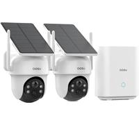 AOSU Système de caméra solaire à batterie, résolution 2MP, couverture PTZ 360°, compatible avec Smart Home