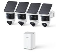 aosu T2 Pro Caméra de sécurité extérieure Solaire sans Fil, kit 4 caméras, Double Objectif 3K sans Angle Mort, Grand Angle 170° + PTZ 360°, détection IA, Zoom 8X, Stockage Local Extensible 1 to