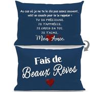 Aosumin Cadeau d'amis Taies d'oreiller Double Face Cadeau d'anniversaire Cadeau de Noël Voici Un Coussin pour Te Le rappeler Tu ES précieuse Je t’apprécie Je Crois en toi Je t’Aime Mon Amie(Amie-a)