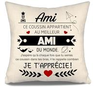 Aosumin J’espère Qu’à Chaque Fois Que tu serres ce Coussin dans tes Bras il Te rappelle Combien Je t’Aime Housses de Coussin pour Amis Anniversaire Cadeau de Noël Cadeau d'amitié (ami-a)