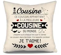 Aosumin J’espère Qu’à Chaque Fois Que tu serres ce Coussin dans tes Bras, il Te rappelle Combien Je t’Aime Housse de Coussin pour Cousine Anniversaire Noël Cadeau Meilleure Cousine (cousine-a)