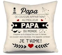 Aosumin J’espère Qu’à Chaque Fois Que tu serres ce Coussin dans tes Bras il Te rappelle Combien Je t’Aime Housse de Coussin pour Papa Anniversaire Fête des Pères Cadeau de Noël Meilleur Papa (Papa-a)