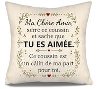 Aosumin Ma Chère Amie Serre ce Coussin et sache Que tu ES aimée Housse de Coussin pour Amie Femmes Filles Cadeau d'Amitié Anniversaire Cadeau de Noël