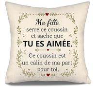 Aosumin Ma Fille Serre ce Coussin et sache Que tu ES aimée Housses de Coussin pour la Fille de Maman Papa Cadeau d'anniversaire Cadeau de Noël