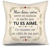 Aosumin Mon Beau-père Serre ce Coussin et sache Que tu ES aimé Housse de Coussin pour Beau-père Anniversaire Fête des Pères Cadeau de Noël