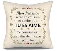 Aosumin Mon Parrain Serre ce Coussin et sache Que tu ES aimé Housses de Coussin pour Parrain de Fille de Filleul Anniversaire Fête des Pères Cadeau de Noël Cadeau d'appréciation