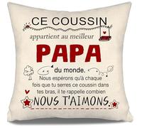 Aosumin Nous espérons Qu’à Chaque Fois Que tu serres ce Coussin dans tes Bras il Te rappelle Combien Nous t’Aimons Housses de Coussin pour Papa Anniversaire Fête des Pères Cadeau de Noël (Papa-b)