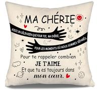 Aosumin Voici Un câlin Rien Que pour toi ma chérie pour Te rappeler Combien Je t’Aime Et Que tu ES Toujours dans Mon cœur Housse de Coussin pour Ma Chérie Anniversaire Saint-Valentin Cadeau de Noël