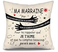 Aosumin Voici Un câlin Rien Que pour toi ma Marraine pour Te rappeler Que Je t’Aime et Que tu comptes Beaucoup pour Moi Housses de Coussin pour Marraine Anniversaire Fête des mères Cadeau de Noël