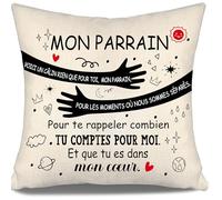 Aosumin Voici Un câlin Rien Que pour toi Mon Parrain pour Te rappeler Combien tu comptes pour Moi Et Que tu ES dans Mon cœur Housses de Coussin pour Parrain Anniversaire Fête des pères Cadeau de Noël
