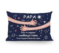 Aosumin Voici Un câlin Rien Que pour toi Papa pour Les Moments où Nous Sommes séparés pour Te rappeler Combien Je t’Aime Taies d'oreiller pour Papa Anniversaire Fête des pères Cadeau de Noël (Papa-b)