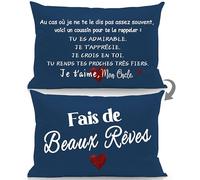 Aosumin Voici Un Coussin pour Te Le rappeler Tu ES Admirable Je t’apprécie Je Crois en toi Je t’Aime Mon Oncle Taie d'oreiller pour l'oncle Anniversaire Cadeau de Noël taie d'oreiller drôle(Oncle-a)