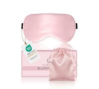 Aosun Silk Sleep Mask for Side Sleepers, 22 Momme, 100% Pure Natural Organic Mulberry Silk, Eye Mask, Sleeping Masks, Blackout Sleeping Mask with Adjustable Headband for Men (Red Plus)