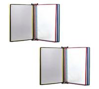 Aosyax Lot de 2 cintres muraux pour documents A4, 5 panneaux d'affichage transparents, support mural pour dossiers de bureau pour la maison et le bureau, multicolore