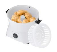 AOT-P09 Éplucheur de pommes de terre électrique 85 W avec couvercle transparent, capacité 0,8 kg, lame en acier inoxydable 430, blanc, 23,6 x 28,3 cm