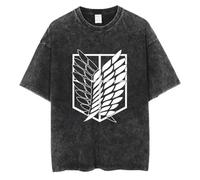 AOT Scouting Legion Variante Anime Titan Force de reconnaissance T-shirt en coton pour cosplay Y2K Design rétro, Noir I, XXL