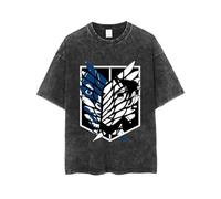 AOT Scouting Legion Variante Anime Titan Force de reconnaissance T-shirt en coton pour cosplay Y2K Design rétro, Noir J, XXL