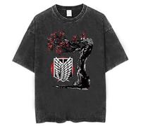 AOT Scouting Legion Variante Anime Titan Force de reconnaissance T-shirt en coton pour cosplay Y2K Design rétro, noir b, XXL