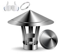 Aotaxoye Chapeau Anti Pluie cheminée Terminal Vertical poele granulés 80mm | Chapeau de cheminée inox rond réglable, protège la sortie contre la pluie, les feuilles et les débris(5cm/2in-30cm/12in)