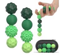 AotBlcer Lot de 8 Billes Anti-Stress Magnétiques Texturées - Fidget Toy Sensoriel pour l'École, Le Bureau et Le Quotidien - Idée Cadeau de Noël(Vert)