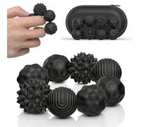 AotBlcer Lot de 8 Billes Anti-Stress Magnétiques Texturées - Fidget Toy Sensoriel pour l'École, Le Bureau et Le Quotidien - Idée Cadeau de Noël(Noir)