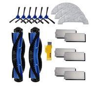 aotengou Kit d'accessoires de rechange pour aspirateur robot Ultenic D5s Pro D5s Pro+ D5s D5 17 packs 2 brosses principales et 6 filtres et 6 brosses latérales et 3 chiffons de vadrouille