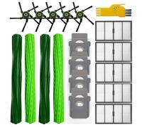 aotengou Kit d'accessoires pour aspirateur robot Roomba s9+ (9550) s9 9550 Pièces de rechange 18 paquets 2 ensembles de brosses à rouleaux, 5 filtres, 5 brosses latérales, 4 sacs à poussière