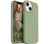 AOTESIER Coque Antichoc en Silicone de qualité Alimentaire avec Doublure de Protection Douce Anti-Rayures pour iPhone 13 Mini, Protection intégrale Contre Les Chutes de 13,7 cm, Vert thé