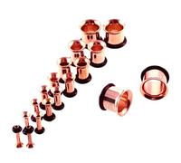Aotiwe 18 Pièces Ecarteur Oreilles Rose Gold 1.6/2/2.5/3/4/5/6/8/10mm, Tunnel Plug Oreille Ensemble De Créoles Acier Inoxydable