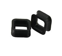 Aotiwe 2 Pièce Piercing Tunnel, Ecarteur Oreilles Goth Forme Carree Noir 16mm 5/8 inch Silicone Kit Piercing
