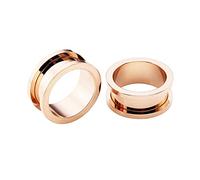 Aotiwe 2 Pièces Écarteur 4mm, Écarteurs Oreilles Or Rose Créole Acier Inoxydable Expandeurs pour Piercings
