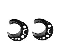 Aotiwe 2 Pièces Ecarteur Kit 8mm, Plug Oreille Noir Lune Creuse Acier Inoxydable Expandeurs pour Piercings