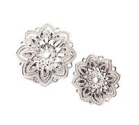 Aotiwe 2 Pièces Écarteur Oreille Noel, Plug Oreille 14mm Argent Forme Fleur Creuse Acier Inoxydable