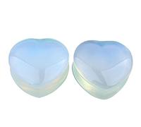 Aotiwe 2 Pièces Écarteur Oreille Tunnel, Plug Oreille 25mm Transparent Opale avec Cœur Pêche Pierre